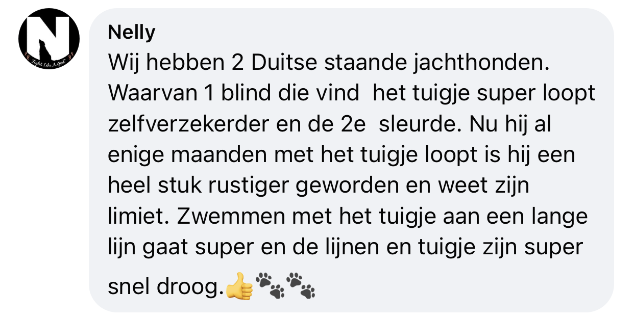 Ervaring Y-tuigje hond minder trekken snel droog