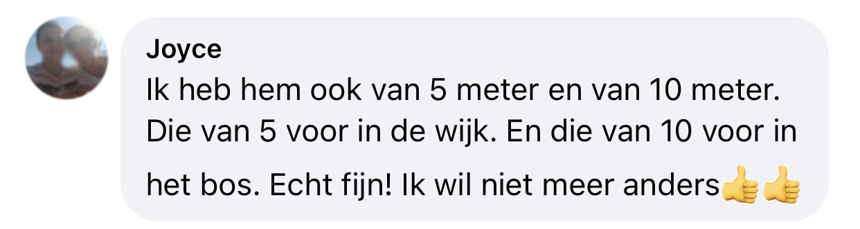 Ervaring biothane lange lijn hond 5 en 10 meter woonwijk