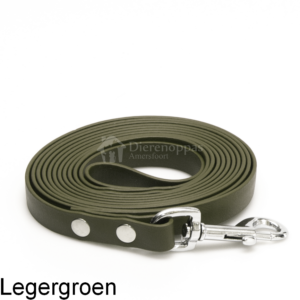 Lange biothane lijn 3 meter 3m riem trainingslijn looplijn geen leder leer voor hond lijn leiband speurlijn hondenriem kleur legergroen armygreen