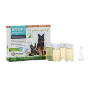 STOP! Animal bodyguard – Natuurlijke tekendruppels vlooiendruppels tekendruppels pipet pipetten homeopatisch alternatief honden katten