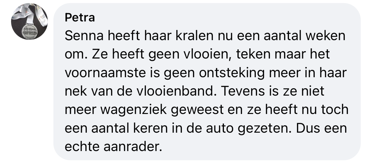 Ervaring hond misselijk in auto kralenketting