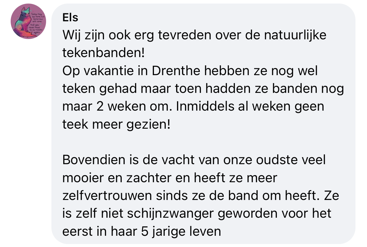 Ervaring tekenband hond zit beter in vacht