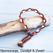 Natuurlijke anti tekenband EM-X keramiek keramische kralen teken vlooien band hond neon oranje