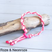 Natuurlijke anti-tekenband vlooienband tekenketting teken halsband hond kat puppy EM-X EMX keramiek keramische EM kralen teken band zelf maken paracord neon roze