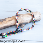 Tekenband hond regenboog zwart