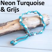 Tekenband hond vlooienband hond tekenketting anti-tekenband neonturquoise grijs