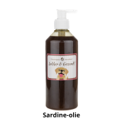 Gezonde sardine-olie vloeibaar voor de hond