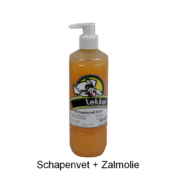 Schapenvet met zalmolie fles 500ml blokjes voor honden