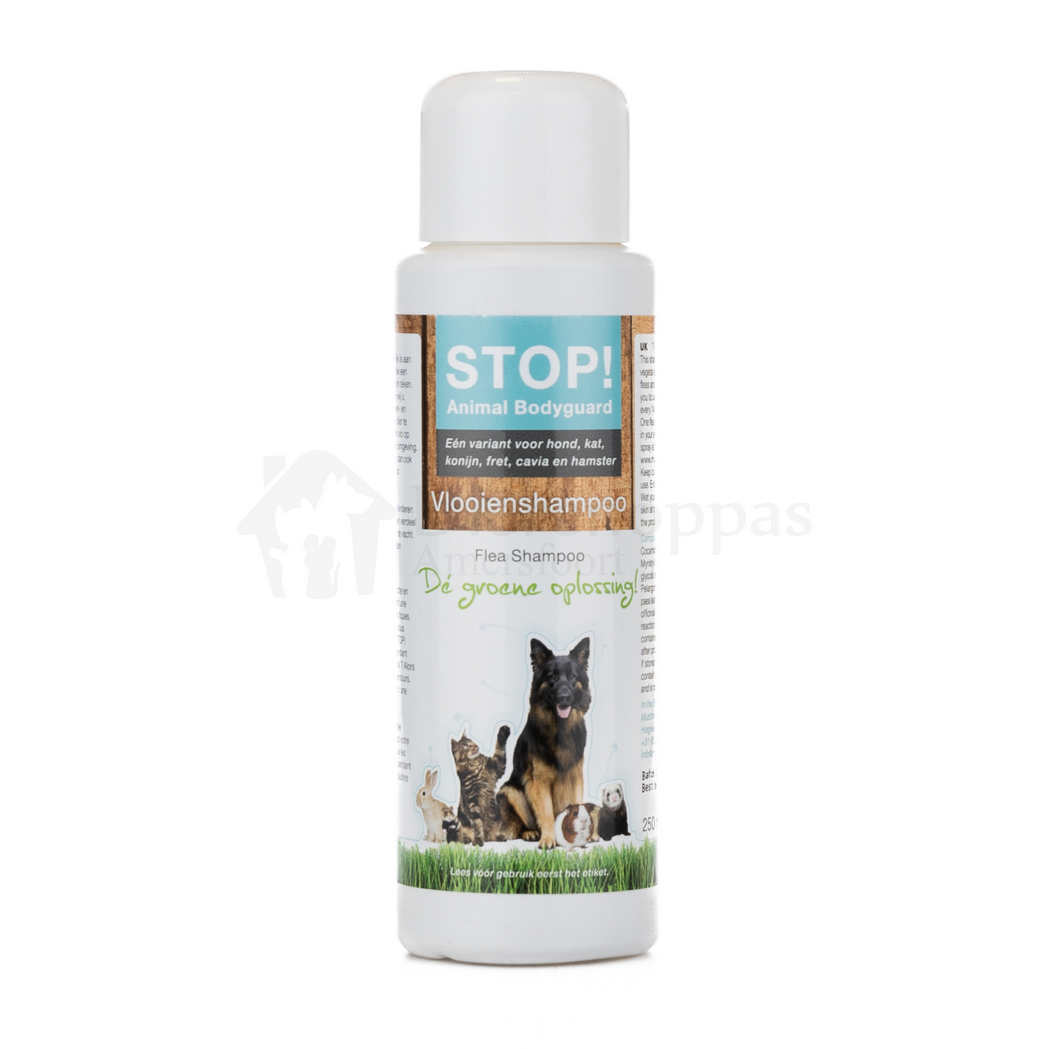 Ham Tether Shetland STOP! Natuurlijke Anti-Vlooienshampoo / Droogshampoo hond & kat