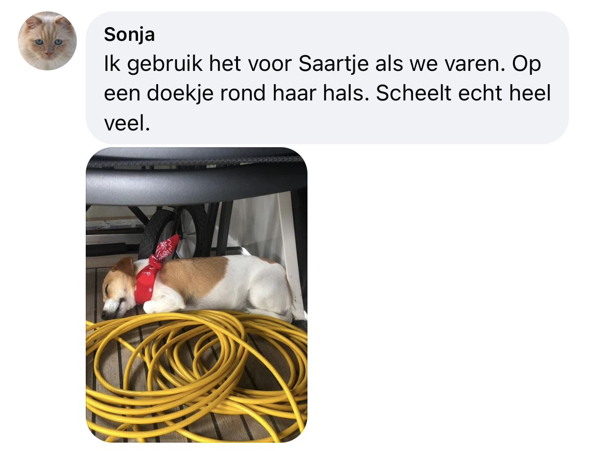 Ervaring natuurlijk middel ontspanning hond stress op de boot onderweg