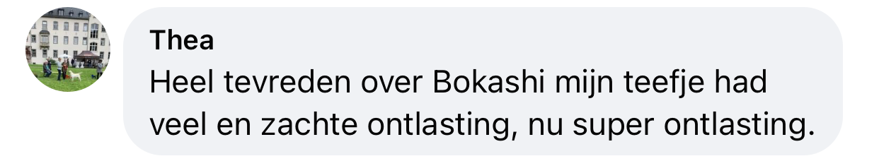 Goede ervaring met bokashi geen zachte ontlasting meer