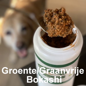 Hoe ziet groente graanvrije bokashi voor honden eruit