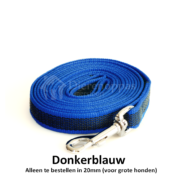 Lange Hondenriem hondenlijn riem lijn anti slip hond antislip rubber extra grip donkerblauw