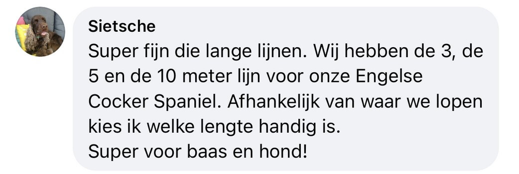 Lange hondenlijn 3 5 en 10 meter hondenriem ervaring