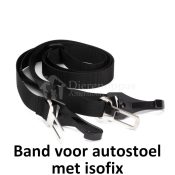 Band voor autostoel hond met isofix zwart