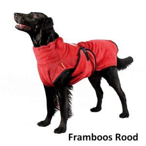 Chillcoat Hondenbadjas badjas hond honden framboos rood met naam