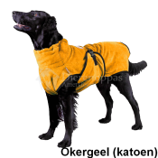 Katoenen hondenbadjas badjas hond honden van katoen cotton okergeel superfurdogs