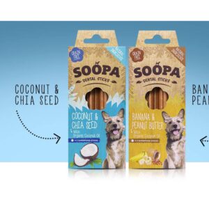 Soopa sticks honden dentasticks dentalsticks vegetarisch vegan snack hond