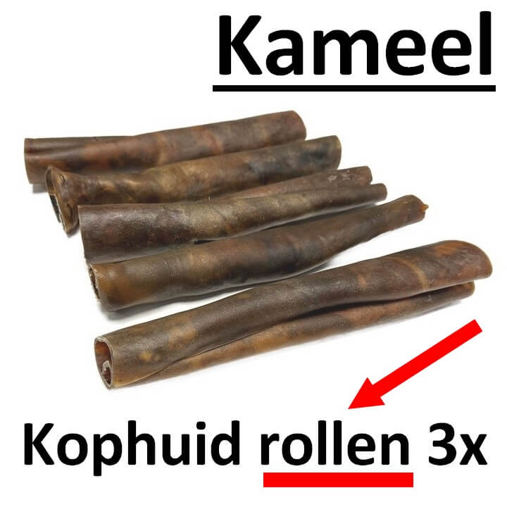 Kameelkophuid rollen extra stevig hondensnack tekst