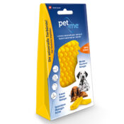 Pet+Me haarborstel borstel kam hond langhaar korthaar kortharig langharig siliconen rubber geel