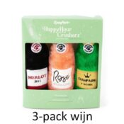Zippypaws hondenspeelgoed knuffel hond Happy Hour Crusherz - Wine Three Pack Love