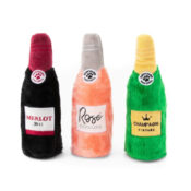 Zippypaws hondenspeelgoed knuffel hond Happy Hour Crusherz - Wine Three Pack Love
