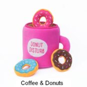 Zippypaws zippy paws burrow koffie coffee en donuts donutz verstopknuffel hond puppy instagram