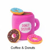 Zippypaws zippy paws burrow koffie coffee en donuts donutz verstopknuffel hond puppy instagram