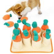 Snuffeldeken hond snuffelmat snuffel doek hersenwerk denkspel honden snuffelspel wortels
