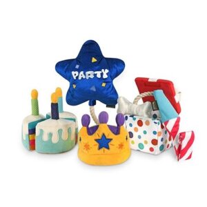 Play hondenspeelgoed knuffel Party box feestje taart