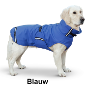 Regenjas hondenjas met rits blauw golden retriever labrador
