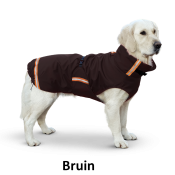 Regenjas winterjas hondenjas met ritssluiting rits voor tuigje jas hond fleece bruin