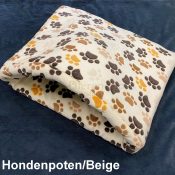 Slaapzak hond hondenpoten beige