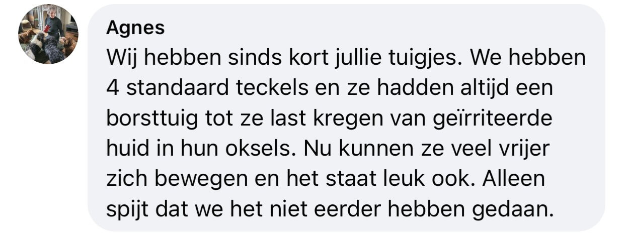 Teckel tuigje niet in de oksels