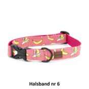 Eco friendly ecovriendelijke hondenhalsband honden halsband vrolijk stevig sterk kleurtjes print printjes handgemaakt banaan