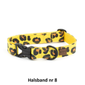 Eco friendly ecovriendelijke hondenhalsband honden halsband vrolijk stevig sterk kleurtjes print printjes handgemaakt leopaard leopard