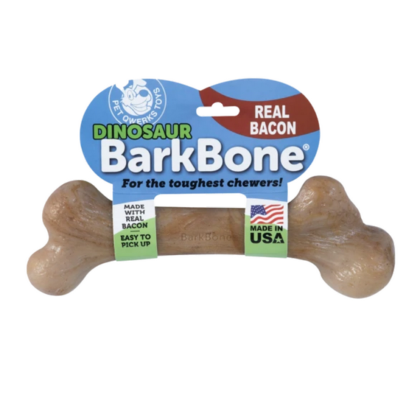 Pet Qwerks Petqwerks nylonbone nylabone sterk stevig kauwbot grote hond kaken kluif bacon dino dinosaurus