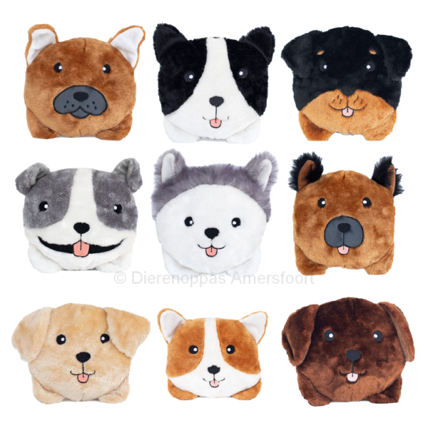 ZippyPaws Zippy Paws knuffel speelgoed hondenrassen Squeakie Bun Corgi, Labrador, Rottweiler, Border Collie, Duitse Herder, Husky, Franse Bulldog & Pitbull Stafford