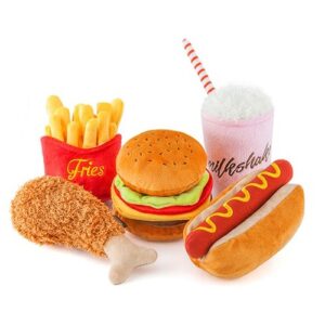 Play Amerikaans American Classic eten patat hamburger kipnugget hondenspeelgoed knuffel frietjes hond