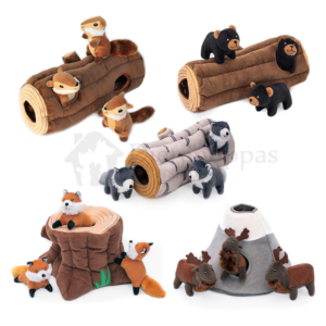 ZippyPaws Zippy Paws Burrow Log Fox Stump Wolf vosjes bear eland elk mountain chipmunks Wild Life boomstam collectie