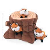 ZippyPaws Zippy paws burrow Boomstam boomstronk met vosjes Fox Stump hondenspeelgoed speelgoed hond