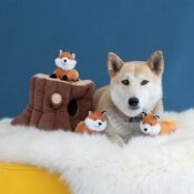 ZippyPaws Zippy paws burrow Boomstam boomstronk met vosjes Fox Stump hondenspeelgoed speelgoed honden