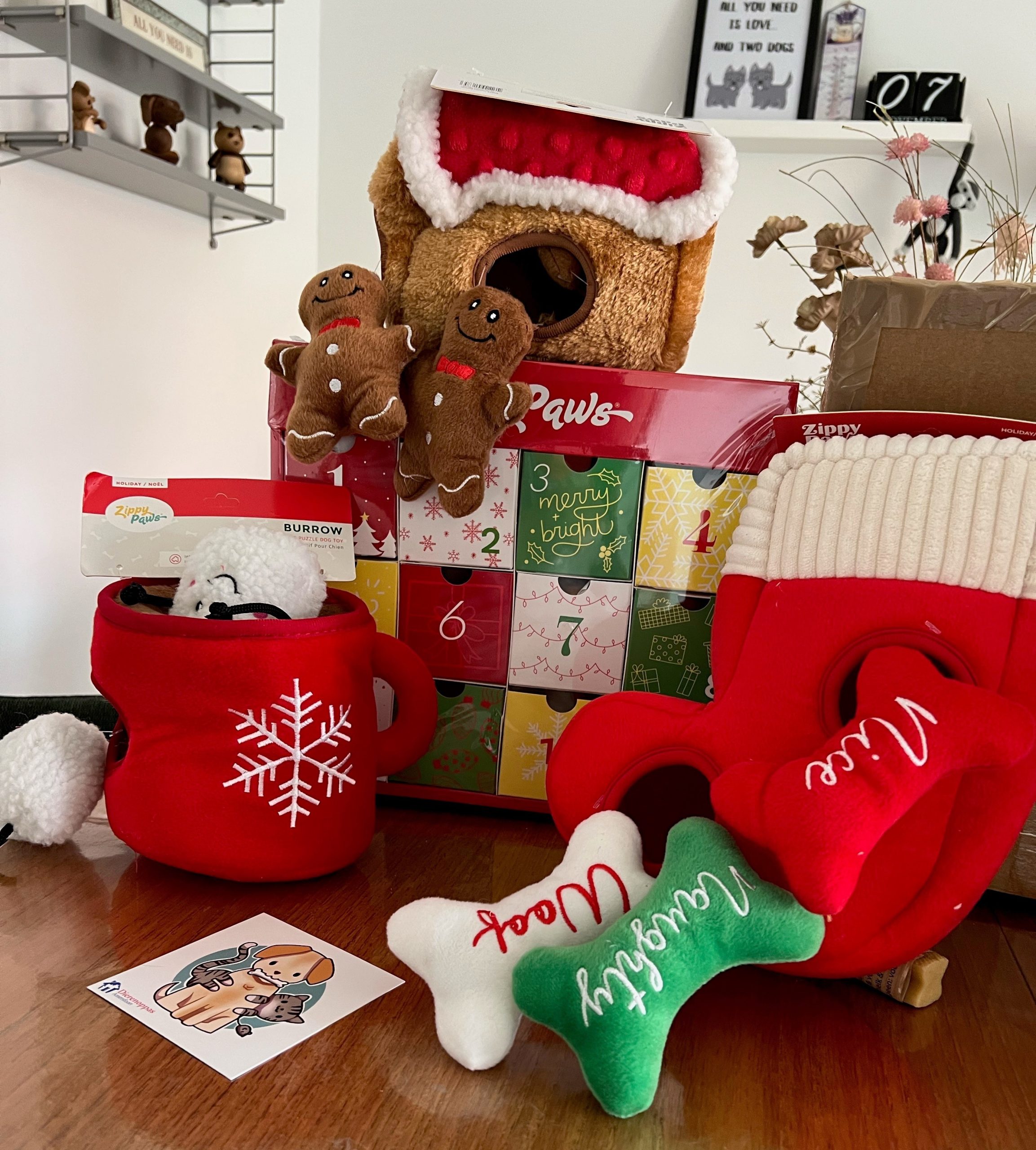 ZippyPaws Zippy Paws kerst hond speelgoed knuffels burrow