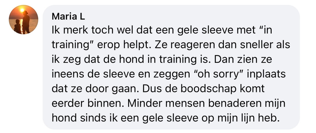 Ervaring waarschuwingssleeve hond