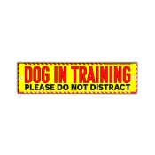 Lead leash give space dog in training sleeve waarschuwingssleeve geel lintje