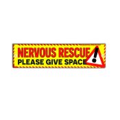 Lead leash nervous rescue give space dog in training sleeve waarschuwingssleeve geel lintje