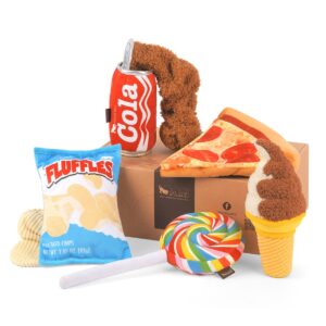 P.L.A.Y. Snack & Snoepknuffels - Chips, Pizza, Cola, Softijs & Lolli hondenknuffel knuffel hond