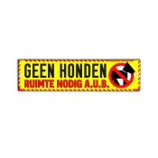 Waarschuwingssleeve geel lintje geen honden ruimte nodig