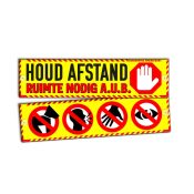 Waarschuwingssleeve hond afstand houden gele waarschuwing lintje hesje