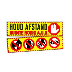 Waarschuwingssleeve hond afstand houden gele waarschuwing lintje hesje